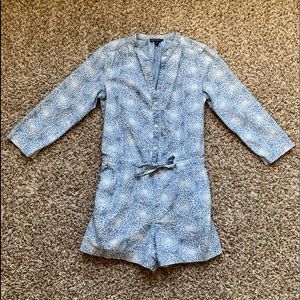 J Crew Mercantile blue white flower romper